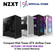 NZXT H5 FLOW ( 2024 ) / H5 FLOW RGB ( 2024 ) Mid-Tower ATX AIR FLOW PC CASE / CASING - Black/White