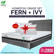 FREE SHIPPING Ecolux Fern + Ivy Bed Set 10inch Chiropractic Spring Mattress/Tilam