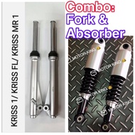 Combo: Front Fork + Rear Absorber OEM Modenas Kriss 110 Kriss 1 Kriss FL MR1 (Fork Depan + Absorber 