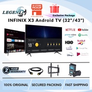 Infinix X3 Android TV (32 INCH | 43 INCH) Original Smart Android TV Infinix Malaysia Warranty