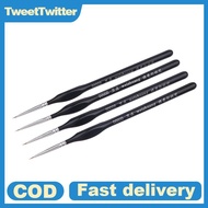 TweetTwitter 5Pcs 00000 Precision Fine Tip Paint Brush Set For Acrylic Models Mini Miniature Detail 