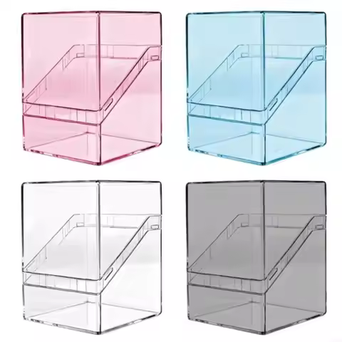 Acrylic Card Storage Box Transparent 100PCS Capacity Acrylic Card Case Clear Display Secure Storage 