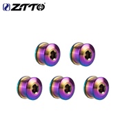 ZTTO MTB Road Bike 5Pcs. Titanium Colorful Chainring Bolt Bicycle Chainwheel Screws Disc Screw for C