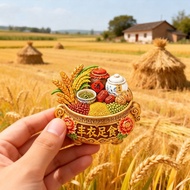 Enriching Clothes Enough Food Creative Resin Three-Dimensional Embossed Magnetic Refrigerator Sticke