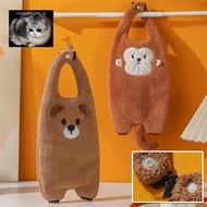 manysincerity Coral Velvet Towel Cute Hanging Type Cartoon Kitchen Bathroom Absorbent Qui Drying Han
