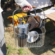 日本霜山 304不鏽鋼手提籃/置物籃/收納籃