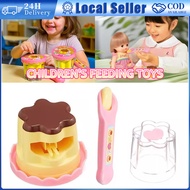 Children Pudding Feeding Toy Creative Pudding Jelly Toy for Kids Role Play Strawberry Pudding Feedin