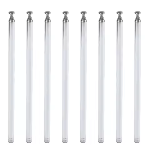 B63B-8Pcs 96Cm Length 7 Section Telescoping Stainless Steel AM FM Radio TV Antenna