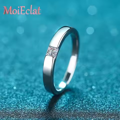 Sparkling Princess Square Moissanite 0.3ct Ring for Women & Men, Platinum Pt950 Diamond Unisex Rings