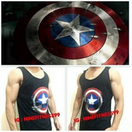 Singlet Gym Fitness Oblong Captain America Black L02