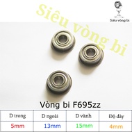 Flange bearing F695ZZ - Rim bearing F695ZZ - Standard 5x13x4 (15mm rim)