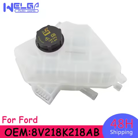 Radiator Coolant Reservoir Overflow Tank with Cap Antifreeze Tank For Ford Fiesta L4 1.6-litre 2011-