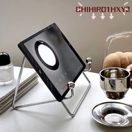 CHIHIRO1HXY3 Tablet Stand, INS-style Silver CD Rack, Portable Metal Reading Stand