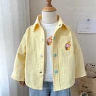 Kids Girl Long Sleeve Blouse Yellow Blouse Loose Cotton Blouse