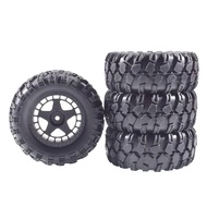 4pcs 90mm Rubber Tires & nylon Wheel Rims 12mm Hex For MN128 MN999 MN86 MJX 10208 Universal
