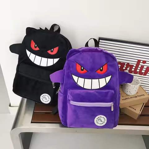 TAKARA TOMY Pokemon Backpack Gengar Student School Bag Children's Gifts Cartoon Kawaii SchoolBag Moc