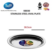 TOFFI K8030/K8040 Oval Plate Snless Steel Steam Fish Plate Seaffood Serving Plate Pinggan Besi Ikan Thermomix Plate