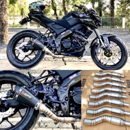 MT15 2-piece exhaust manifold, 304 stainless steel twisted exhaust manifold for MT15