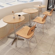 Baked Birch Coffee Shop Influencer Hall Small Round Table Ocean Board Dessert Milk Tea Shop Table Ch