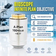 Microscope dry lens A-PLAN 100x/0.85 Infinity 0.17 biological vet obverse microbial bacteria infusor