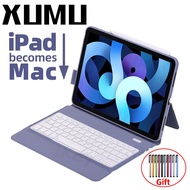 Xumu Wireless Bluetooth Keyboard Not Detachable Soft TPU Protector Case For iPad Pro 11 2021 Air 3 10.5 8th 7th 9th gen 10.2 Air 5 4 4th Gen 10.9 inch 2020 2018 With Pen Slot No Touchpad Keyboard Holder Stand Cover