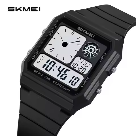 SKMEI 2347 Outdoor World Male Female Students Daylight Saving Time Waterproof Simulated Pointer Elec