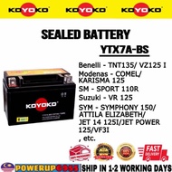 YTX7A-BS YTX7A BTX7A KOYOKO SEALED BATTERY BATERI SEAL TNT135 VZ125 KARISMA VF3I JET POWER SYMPHONY 