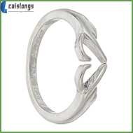 💍 Silver Alloy Couple Hug Ring for Women Love Heart Open Ring Fashion Jewelry for Decoration