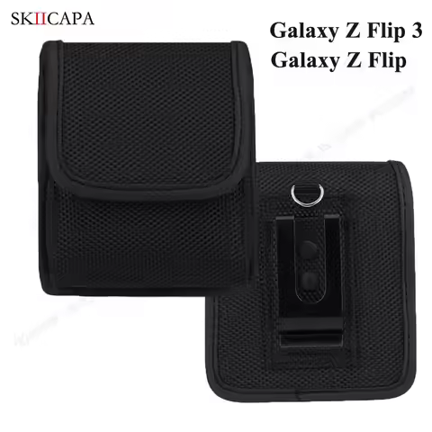 For Samsung Z Flip 3 5G Oxford Cloth Phone Pouch For Galaxy Z Flip3 SM-F711B Belt Clip Phone Case Wa