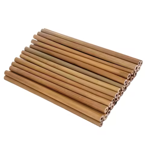 30Pcs Bamboo Straw Reusable Straw 10cm Hollow Wooden Tube Bamboo Drinking Straws for Kitchen Home Pa