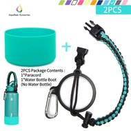 ⭐ Aqua Flask Accessories 32oz &amp; 40oz 1 Set Aquaflask Silicone Boot with Paracord for Aquaflask, Tumbler Handle Strap Compatible with 32-40 oz Hydro Flask Bottles Accessories with Safety Ring and Clip Aquaflask Accessories