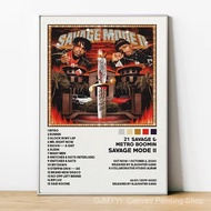 Decor for Room Decoration 21 Savage Wall Art Canvas Painting Poster Anime Decorative Paintings Home 