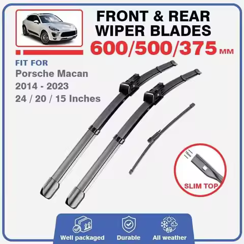Front Rear Windscreen Wiper Blades For Porsche Macan MK1 95B 2014 - 2023 S GTS Turbo Sports Chrono A
