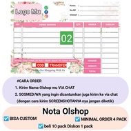 NOTA OLSHOP ( FREE CUSTOM ) NOTA TOKO BUKTI KWITANSI PEMBAYARAN OLSHOP MURAH FREE DESIGN