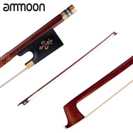 [ammoon]Violin Bow (Pernambuco Bow Stick Ebony Frog and Horsetail Bow Hair) for 4/4 Full Size Violin