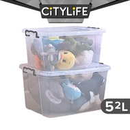 (Buy 1 Get 1)Citylife 33L/52L Transparent Storage Box Stackable Storage Container Box X-604344