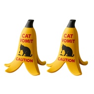 1/2Pcs Cat Vomit Caution Sign Banana Peel Cat Vomit Warning Sign Home Office Mini Table Sign Humorou