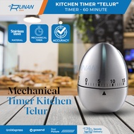 Egg-Shaped Mechanical Timer Kitchen Timer - Stainless Steel Cooking Timer - Mechanical Kitchen Timer
