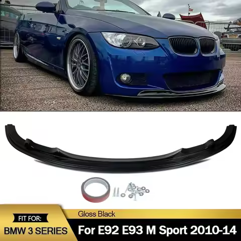 For Bmw 3 Series E92 Coupe E93 Cabrio M-Tech Sport Performance Front Splitter Bumper Lip Gloss Black
