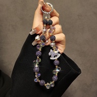 Fashion Rhinestone Cartoon Carousel Crystal Phone Chain Pendant Beaded Short Phone Case Accessory Ha