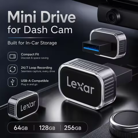 Lexar New A50V Car USB Flash Drive Car Recorder USB Flash Drive Type-A USB3.2 Mini Portable USB Stic