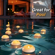 2/6/12/24pcs Flameless LED Floating Candles, 200+Hrs Lifespan, Waterproof White Plastic, Suitable Fo
