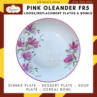 Vantage Pink Oleander Siti Series Loose Replacement Plate Bowl (Sold Individually) Pinggan Mangkuk