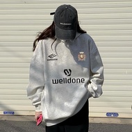 WE11DONE TRACK Hoodie แจ็คเก็ตฮู้ดบุขนแกะสไตล์อเมริกันสำหรับผู้ชาย ทรงหลวม แขนยาว ปกติ ฤดูใบไม้ร่วง/