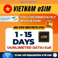 【CSL】Vietnam eSIM 1-15 Days High Speed Unlimited Local Network Data+Calll Vietnam Travel SIM card