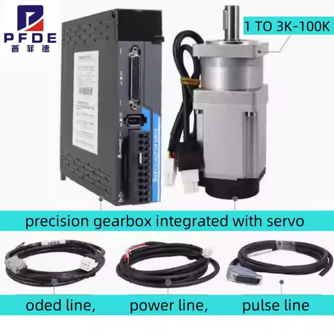 SET AC Servomotor 4N.M 80 Drive 1000W KiT +17 bit Magnetic Encoder +RS485 with planetary gearbox rat
