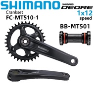 SHIMANO DEORE FC-MT510-1ข้อเหวี่ยง1X12 MT510จักรยานภูเขา MTB ความเร็ว170มม. 175มม. 32T 34T พร้อมตัวย