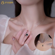 ifme Simple 4-leaf Clover Necklace for Women Silver Choker Chian Pendant Fashion Jewelry Accessories