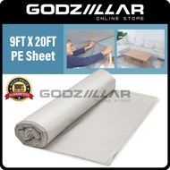 (9ft x 20ft) PE Sheet Plastic Sheet Cover Plastic Wrap Paint Furniture Sofa Floor