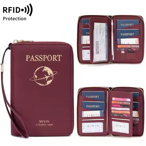 FID Anti-Theft Zipp Passport Holder Multi-Functional Organizer for Passports and Tickets Essential T